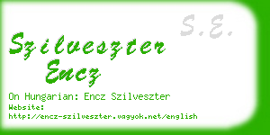 szilveszter encz business card